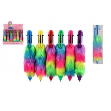 Teddies Plišasto pisalo/pisalo 6 barv plastika 14cm 6 barv v plastični škatli
