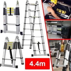 Smania LadMax aluminijasta teleskopska zložljiva lestev (220-440 cm)