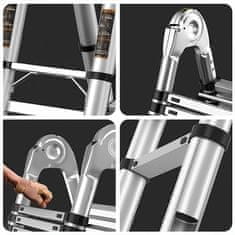 Smania LadMax aluminijasta teleskopska zložljiva lestev (220-440 cm)