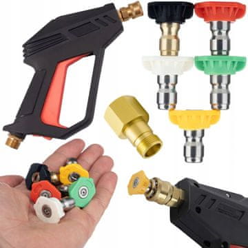 Rosfix Set Brizgalna Pištola Fortis 4000 PSI + 5 Curkov + Easy!Lock Adapter | m22, 275 bar, 1/4""