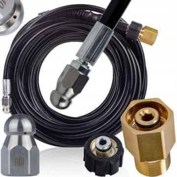 Rosfix Nadomestni Del za Visokotlačni Čistilnik Kärcher HD/HDS – 20m Kalizacijska Cev | 200 barov, Easy!Lock