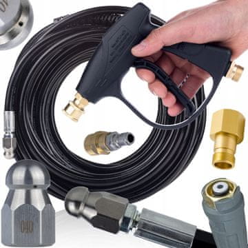 Rosfix Set za Čiščenje Kanalizacije – 20 m Cev, Easy!Lock, 300 bar | Nadomestni Del za Karcher HD HDS