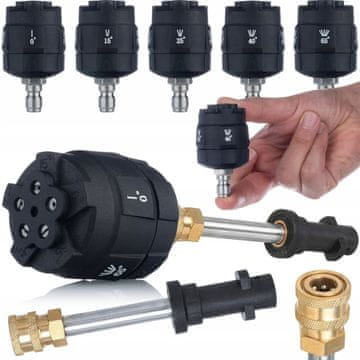 Rosfix Nadomestni Del za Visokotlačni Čistilnik Kärcher K2–K7 – 6v1 Šoba | 6 Načinov, Aluminij, Filter