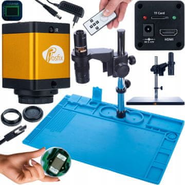Rosfix Set Digitalni Mikroskop Earth Pro MCEP-0.5X z 12MP HDMI Kamero v Silikonskem Podlagu 480X320mm | 7–45X Povečava, C-Mount, Antistatična Podlaga | za Elektroniko in Laboratorij