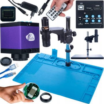 Rosfix Komplet Earth Pro MCEP-0.5X Mikroskop + Tucana Pro Kamera + Silikonska Tla 480X320mm | 7–45X, HDMI, USB, C-Nosilec, Antistatičen, 500°C