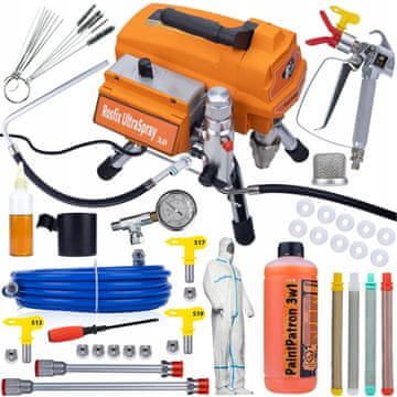 Rosfix Set Generator za Barvanje Tornado RT4 UltraSpray – 3000w, 22MPA, 3.2l/Min | LCD, 2 Pištola, 8m Cev