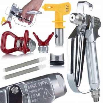 Rosfix Set Pištola za Barvanje UltraSpray PMRUS03 With Šobo 517 in 2X Filter 60 Mesh – 3000 Psi, 1/4"" in 7/8"" Navoj | za Stene, Strope, Ograje