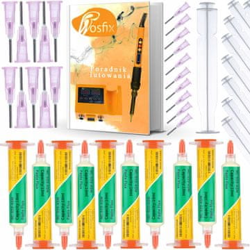 Rosfix Set Topilni Gel NC-559-ASM – 10X 10Cc Brizga, 20X Igla, 10X Bat | za BGA v SMD Lutanje
