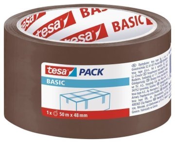 Tesa Pakirni trak Basic, 50 m x 48 mm, rjav