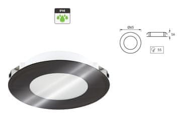 Ideus LED vgradna 1,9W svetilka 4100k 155lm IP44 CEL črna