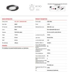Ideus LED vgradna 1,9W svetilka 4100k 155lm IP44 CEL črna