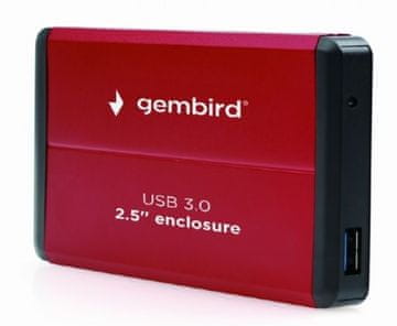 GEMBIRD Zunanji predal za 2,5" naprave, USB 3.0, SATA, rdeč