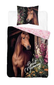 DETEXPOL Posteljno perilo Dobro jutro konj Bombaž, 140/200, 70/80 cm