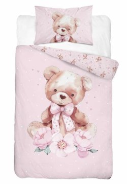 DETEXPOL Posteljnina za otroško posteljico Medvedek lok Bombaž, 100/135, 40/60 cm