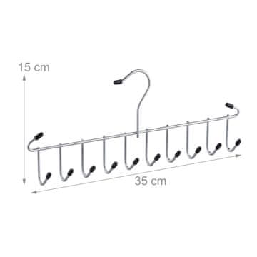 Northix Obešalnik za pasove in kravate 12 kavljev plastika