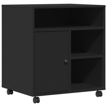 Vidaxl Stojalo za tiskalnik s kolesi črno 60x50x67 cm