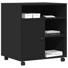 Vidaxl Stojalo za tiskalnik s kolesi črno 60x50x67 cm
