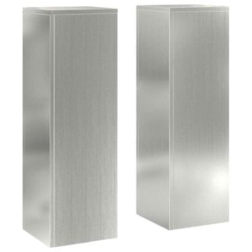 Vidaxl Stojalo za rastline 2 kos Srebrna 24 x 24 x 75 cm