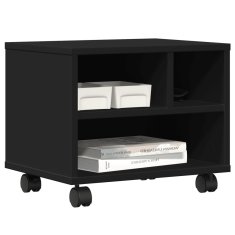 Vidaxl Stojalo za tiskalnik s kolesi črno 41x32x34,5 cm