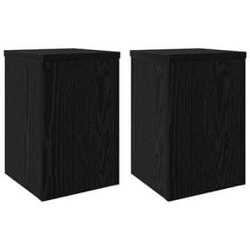 Vidaxl Stojalo za rastline 2 kos Črni hrast 20 x 20 x 30 cm