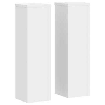 Vidaxl Stojalo za rastline 2 kosa belo 17x17x60 cm inženirski les