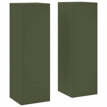 Vidaxl Stojalo za rastline 2 kos Olivno zelena 24 x 24 x 75 cm