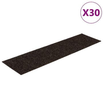 Vidaxl Preproge za stopnice samolepilne 30 kosov 76x20 cm temno rjave pravokotne