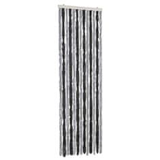 Vidaxl Zavesa proti mrčesu siva in črna 56x185 cm šenilja
