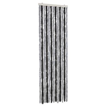 Vidaxl Zavesa proti mrčesu siva in črna 56x185 cm šenilja