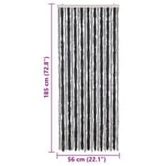 Vidaxl Zavesa proti mrčesu siva in črna 56x185 cm šenilja