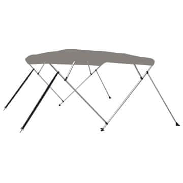 Vidaxl Bimini tenda s 4 loki siva 243x210x137 cm