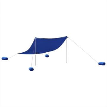 Vidaxl Nadstrešek za plažo s sidrišči iz peska modra 304x300 cm