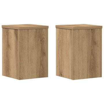 Vidaxl Stojalo za rastline 2 kosa artisan hrast 20x20x30 cm inž. les