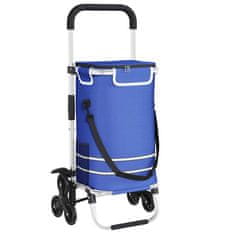 Vidaxl Nakupovalni voziček Modra 47 x 39 x 100,5 cm Oxford tkanina