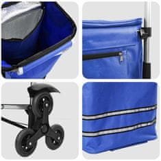 Vidaxl Nakupovalni voziček Modra 47 x 39 x 100,5 cm Oxford tkanina