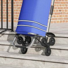 Vidaxl Nakupovalni voziček Modra 47 x 39 x 100,5 cm Oxford tkanina