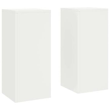 Vidaxl Stojalo za rastline 2 kos Bela 24 x 24 x 55 cm Mlinjeni jeklo