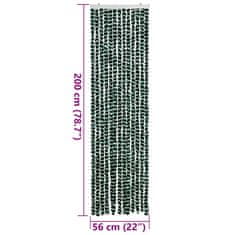 Vidaxl Zavesa proti mrčesu zelena in bela 56x200 cm šenilja