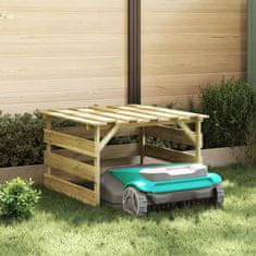 Vidaxl Garaža za kosilnico Rjava 84 x 80 x 56 cm Impregniran bor