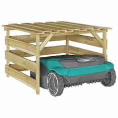 Vidaxl Garaža za kosilnico Rjava 84 x 80 x 56 cm Impregniran bor