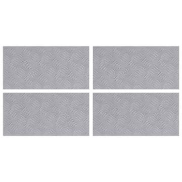 Vidaxl Stopnice Pravokotna 4 szt. srebrna 50 x 25 cm Aluminij