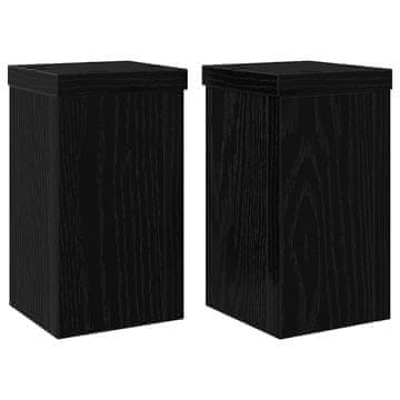 Vidaxl Stojalo za rastline 2 kos Črni hrast 10 x 10 x 18 cm