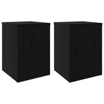 Vidaxl Stojalo za rastline 2 kos Črni hrast 25 x 25 x 35 cm