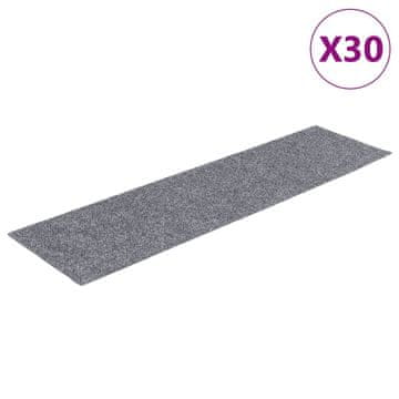 Vidaxl Preproge za stopnice samolepilne 30 kosov 76x20 cm svetlo sive pravokotne