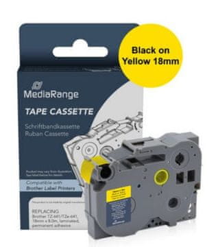 MediaRange Trak p-touch tze-641 rumen/črn 18mm mrbtz641
