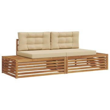 Vidaxl Zunanja garnitura za sedenje Naravna in bež 203,5 x 83 x 73 cm