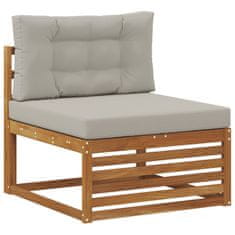 Vidaxl Zunanja garnitura za sedenje 7 Kos Naravna in svetlo siva