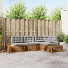 Vidaxl Zunanja garnitura za sedenje 4 Kos Naravna in svetlo siva