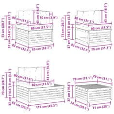 Vidaxl Zunanja garnitura za sedenje z blazino 7 Kos Naravna in bež