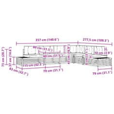 Vidaxl Zunanja garnitura za sedenje z blazino 6 Kos Naravna in bež